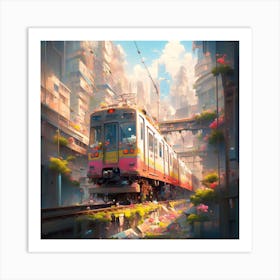 Train In The City Art Print