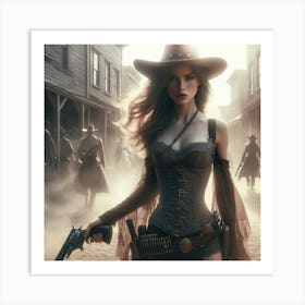 Cowgirl Hd Wallpaper Art Print