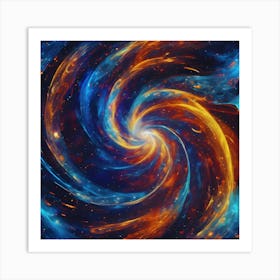 Spiral Galaxy In Space Art Print
