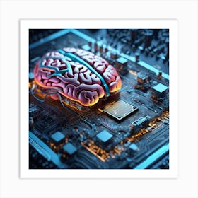 Brain On A Computer Chip 13 Art Print