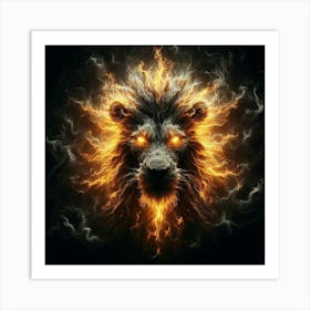 Fire Lion 4 Art Print