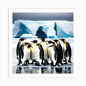 Penguins On An Ice Floe In The Antarctic 1 Art Print