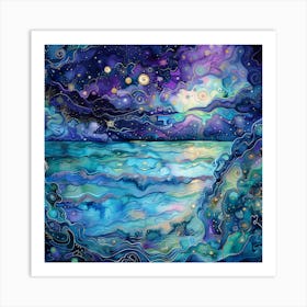 Ocean At Night Art Print