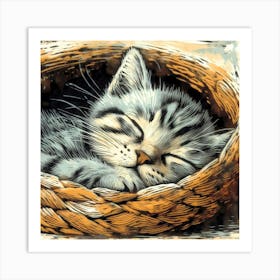 Feline Cat Creative Artwork Illustration 83 Art Print