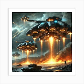 A Sci Fi Depiction Of Blazestorm Tanks Art Print