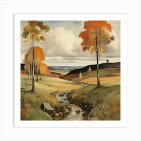 Autumn Landscape 1915 By Magnus Enckell Cartoon Art Pr 1 Art Print