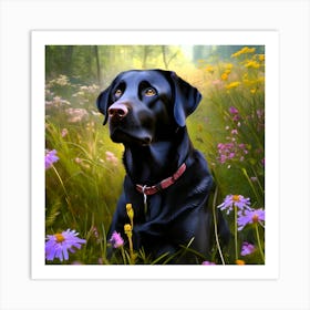 Black Labrador Retriever Art Print