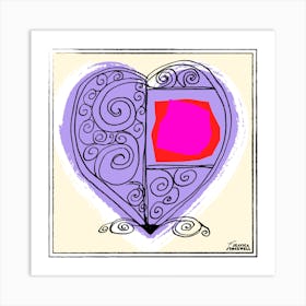 Hearts of Love The Color Purple caring by Jessica Stockwell Art Print
