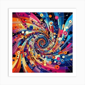 Abstract art of overlapping circles and polygons Art Print