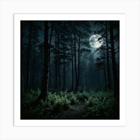 Full Moon In The Forest 15 Art Print