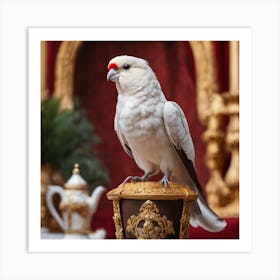 Cockatoo On A Gold Plate Art Print