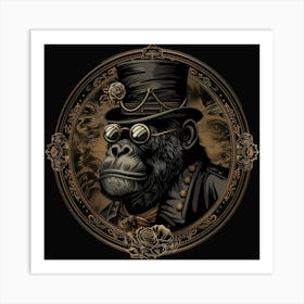 Steampunk Gorilla 25 Art Print