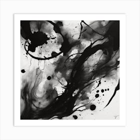 Black And White Abstract Painting Art Print