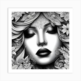 3d Lady Art Print