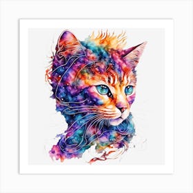 Galaxy Cat Art Print