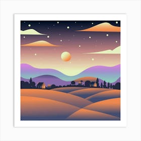 A simple and vibrant little land 5 Art Print