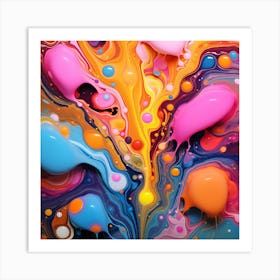 Abstract Of Colorful Liquids Art Print