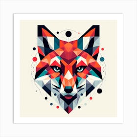 Geometric Art Fox 3 Art Print