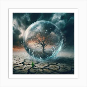 Tree In A Glass Sphere Art Print