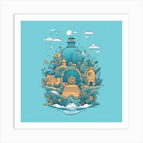 Lighthouse Island Art Print