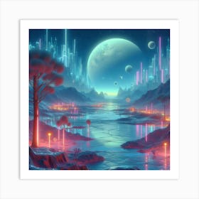 Futuristic Landscape Art Print