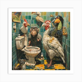 'The Birds In The Bathroom' Art Print