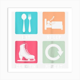 Figure Skater Eat Sleep Ice Skating Repeat Art Print