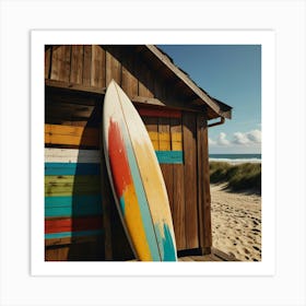 Surfboard On The Beach 5 Art Print