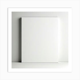 Mock Up Blank Canvas White Pristine Pure Wall Mounted Empty Unmarked Minimalist Space P (2) Art Print