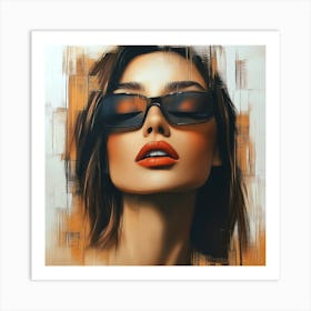 Portrait Of A Woman With Sunglasses Art Print