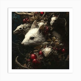 White Rat In A Tree Art Print