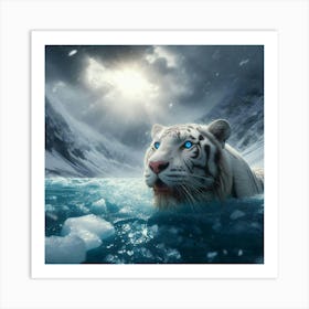 White Tiger Art Print