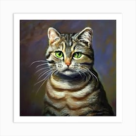 Portrait Of A Tabby Cat Art Print