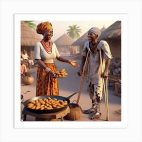 African Village Art Print