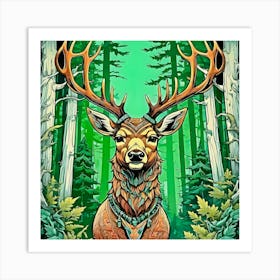 Deer In The Forest 6 Art Print