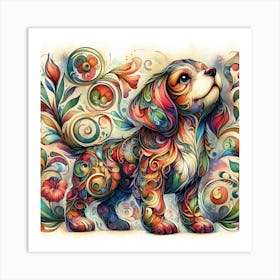 Colorful Puppy 2 Art Print