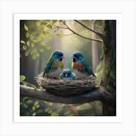 Birds In The Nest Art Print