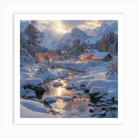 Snowy Mountains Art Print