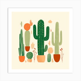 Rizwanakhan Simple Abstract Cactus Non Uniform Shapes Petrol 73 Art Print