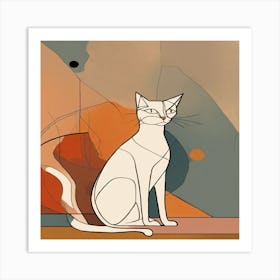 Abstract Cat Art Print