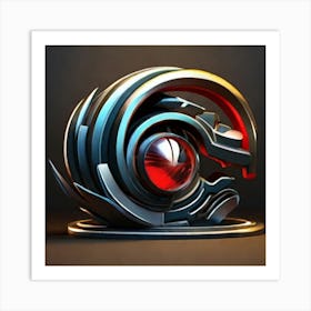 3d Rendering Of A Metal Sculpture Art Print