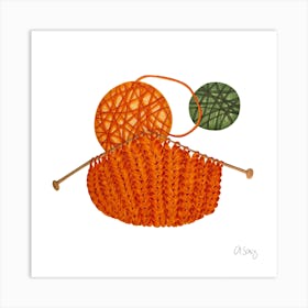 Pumpkin Sweater Art Print