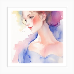 Watercolor Of A Woman Art Print