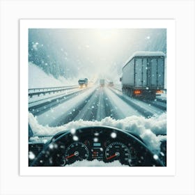 Snowy Road 1 Art Print