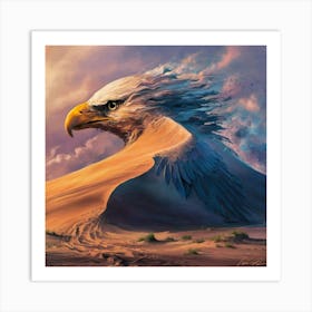 Eagle In The Desert Art Print