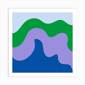 Abstract modern shapes blue, violet, green Art Print