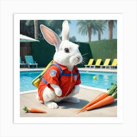 Rabbit In Uniform Art Print