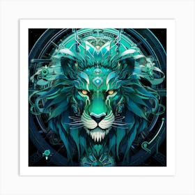 Blue Lion Art Print