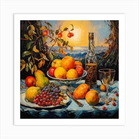 Fruit And Wine 1 Art Print