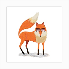 Fox With Glasses Art Print